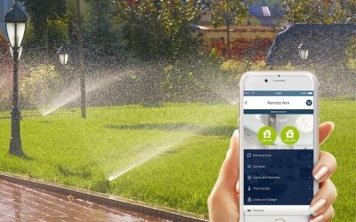 Control remoto a través de app móvil para sistemas de riego inteligente IoT.